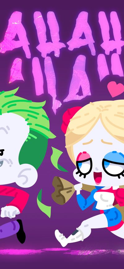 Fond d'écran Joker And Harley Quinn Fat Heads sur iPhone