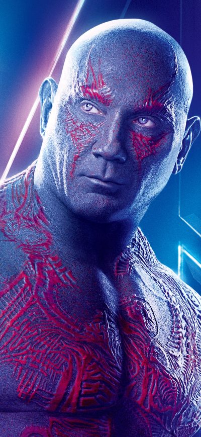 Fond d'écran iPhone Drax The Destroyer In Avengers Infinity War 8k Poster
