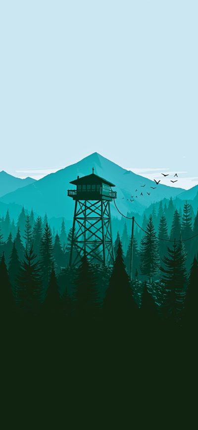 Fond d'écran iPhone Firewatch Trees
