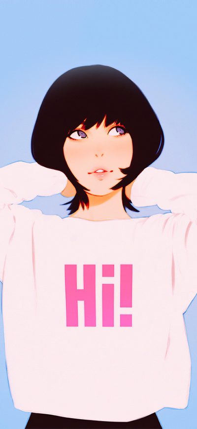 Fond d'écran Anime Girl Hi Sweat Shirt 4k sur iPhone