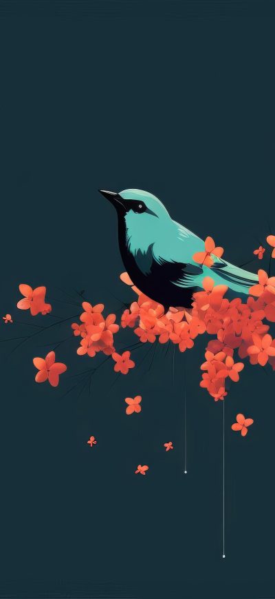 Fond d'écran iPhone Bird Minimal Art 5k