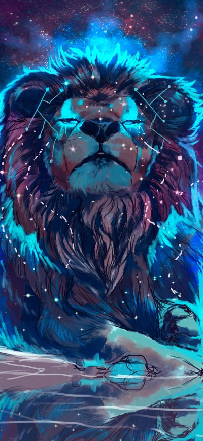 Fond d'écran iPhone Lion 4k Artistic Colorful