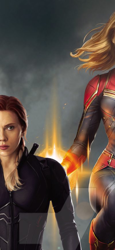 Fond d'écran iPhone Captain Marvel And Black Widow