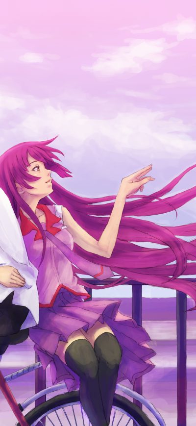 Fond d'écran iPhone Anime Boy Girl Cycle 4k