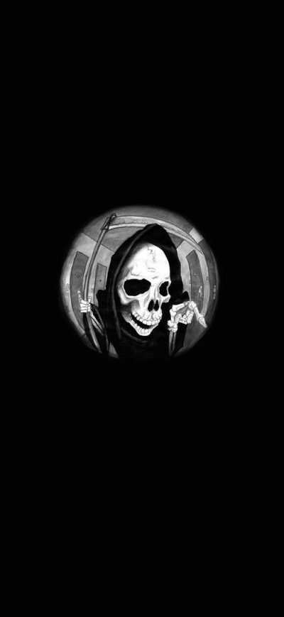 Fond d'écran iPhone Grim Reaper Monochrome
