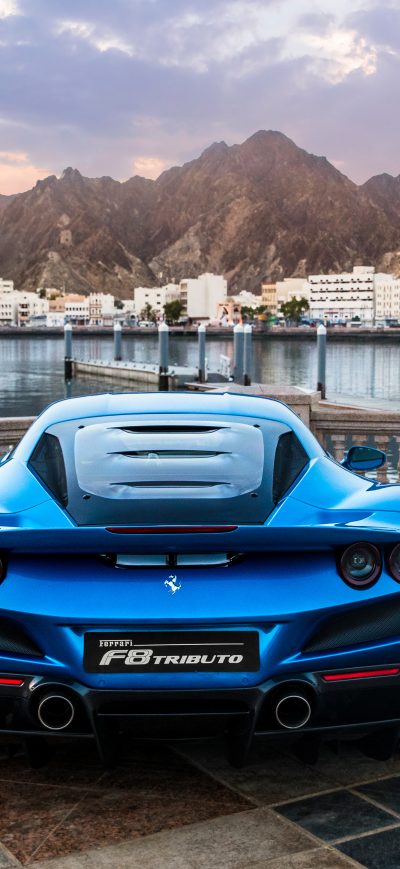 Fond d'écran iPhone Blue Ferrari F8 Tributo 2018