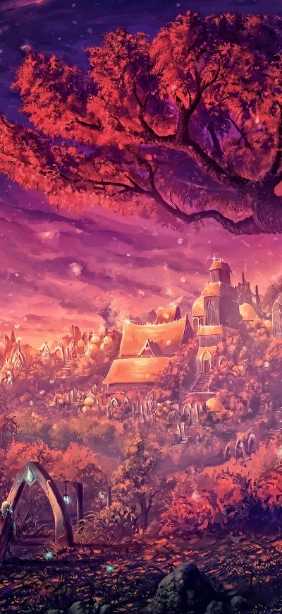 Fond d'écran iPhone Dreamy Forest Painting Art 4k