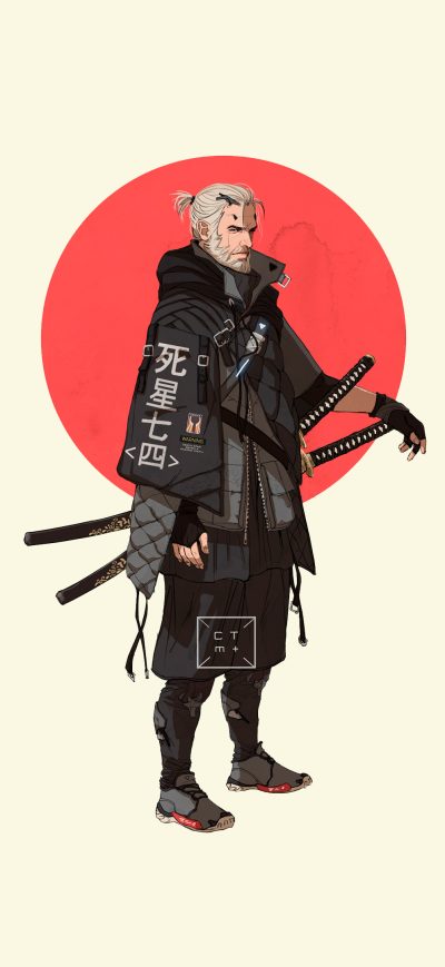 Fond d'écran iPhone Geralt Of Rivia The Witcher 4k Minimalism Art