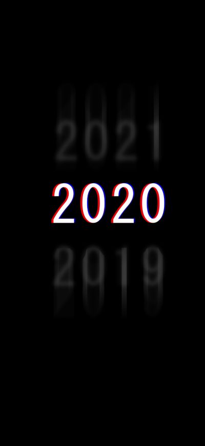 Fond d'écran iPhone 2020 Dark Minimal New Year 4k