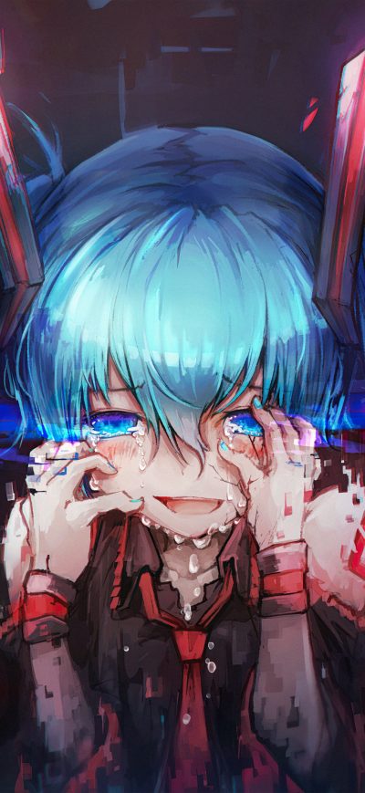 Fond d'écran iPhone Hatsune Miku Vocaloid Crying 4k