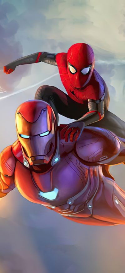 Fond d'écran iPhone Iron Man Spider Man Come Together