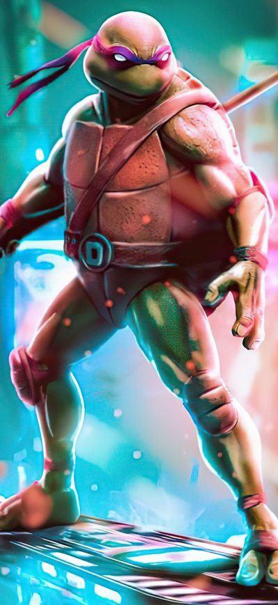 Fond d'écran iPhone The Cyberpunk Ninja Turtle 5k
