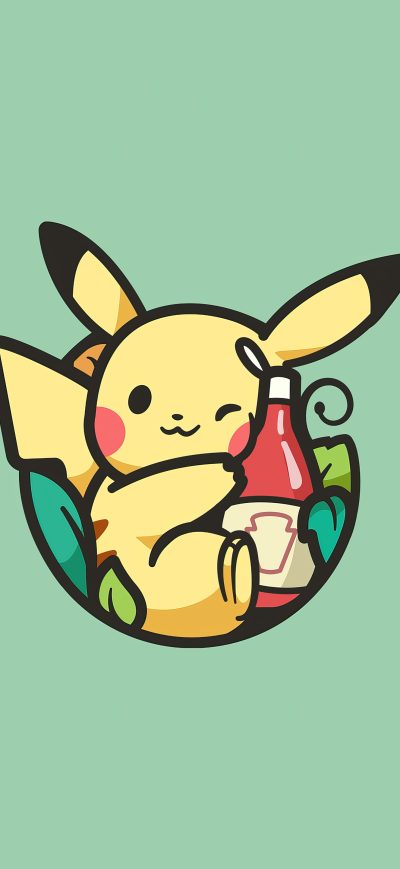 Fond d'écran iPhone Pikachu Minimal 5k