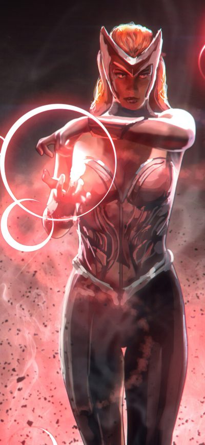 Fond d'écran iPhone Scarlet Witch Marvel Superhero