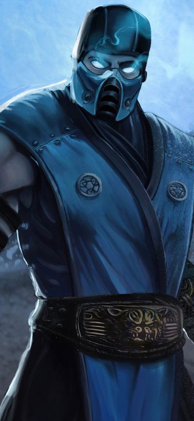 Fond d'écran iPhone Sub Zero Mortal Kombat Fan Art With Power Effect 4k