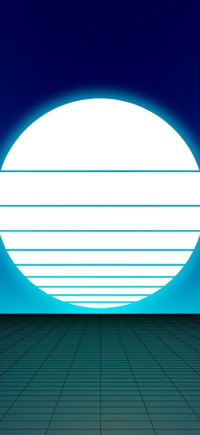 Fond d'écran iPhone Synthwave Sun 8k