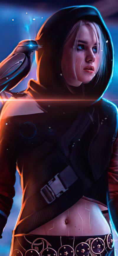 Fond d'écran iPhone Cyberpunk Ciri 4k