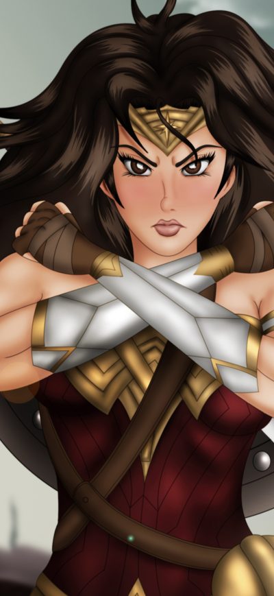 Fond d'écran iPhone 4k Wonder Woman Art