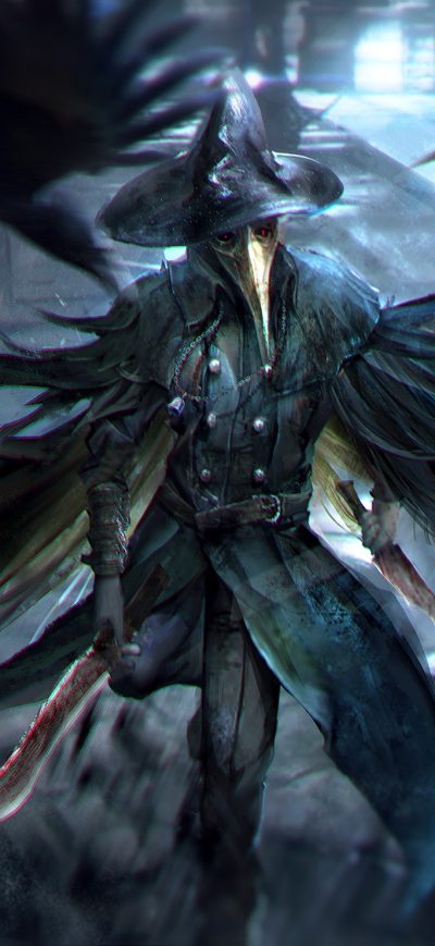 Fond d'écran iPhone Bloodborne Crow Dagger Warrior Game