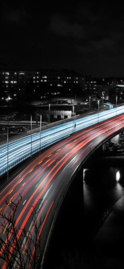 Fond d'écran iPhone Stockholm Highway Speed Trails Lights