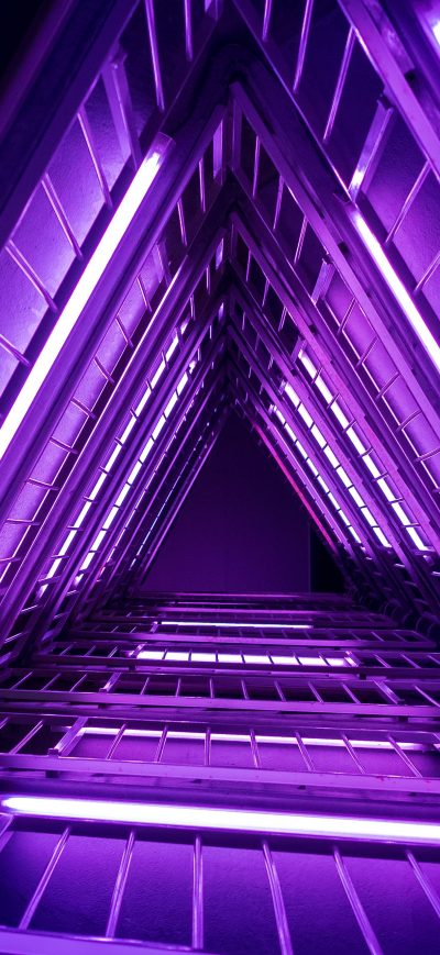 Fond d'écran iPhone Neon Triangle Architecture 4k