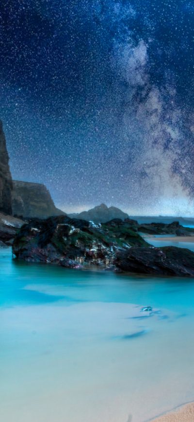 Fond d'écran iPhone Night Sky Road Sky Mountains Landscape Outdoors 5k