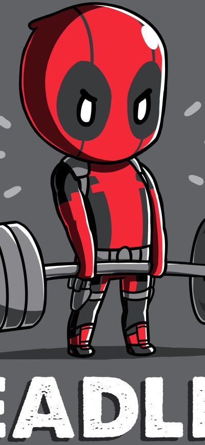 Fond d'écran iPhone Deadpool Deadlift Funny 8k