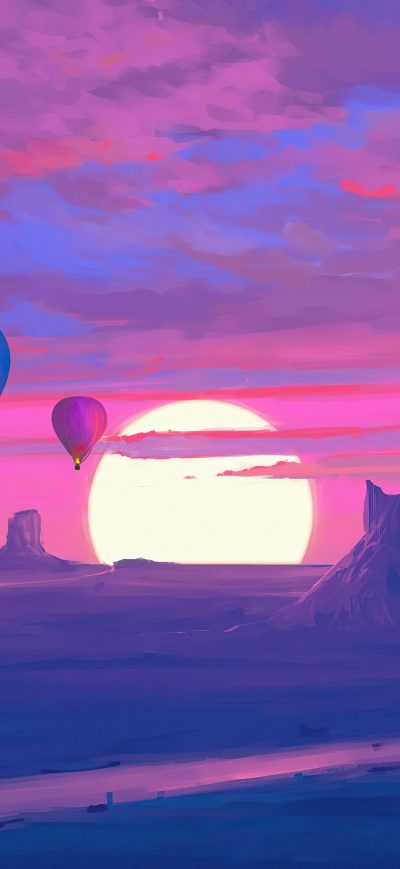 Fond d'écran iPhone Air Balloons Minimal Morning 4k