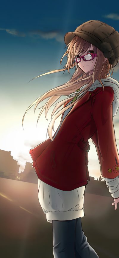 Fond d'écran iPhone Anime Girl With Glasses Winter