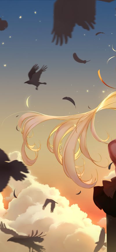 Fond d'écran iPhone Monogatari Series Anime Girls Oshino Shinobu 4k