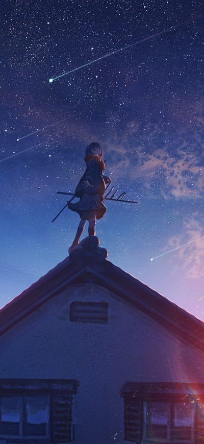 Fond d'écran iPhone Anime Original Girl Shooting Star