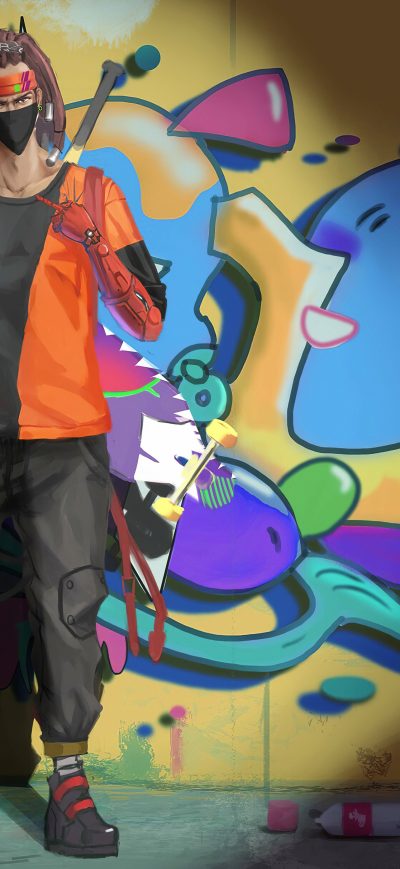 Fond d'écran iPhone Skatter Colorful Grafiti 4k