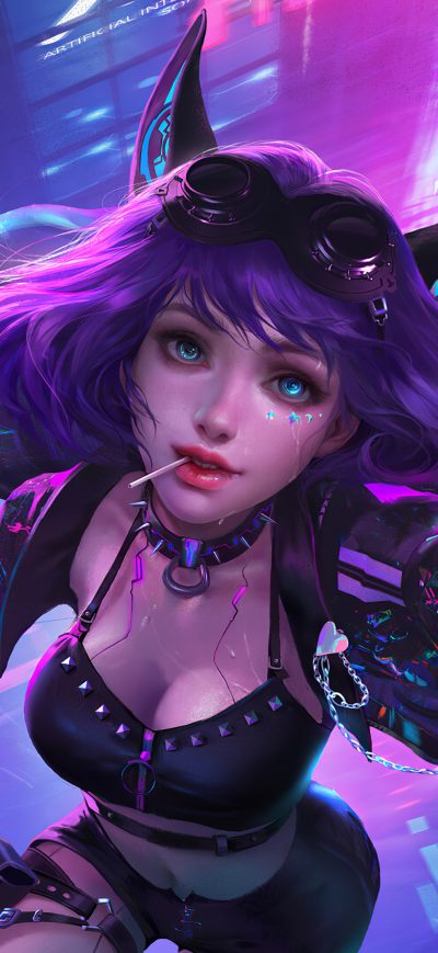 Fond d'écran Agent Cat Girl 4k sur iPhone