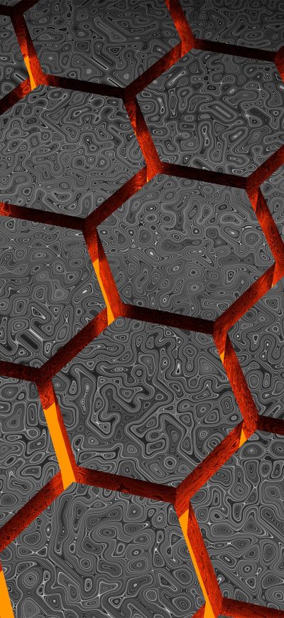 Fond d'écran iPhone Lava Abstract Hexagon 3d