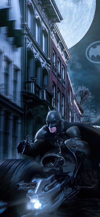 Fond d'écran iPhone Batman On Batcycle 5k