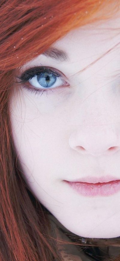 Fond d'écran iPhone Beautiful Blue Eyes Red Head Girl 4k