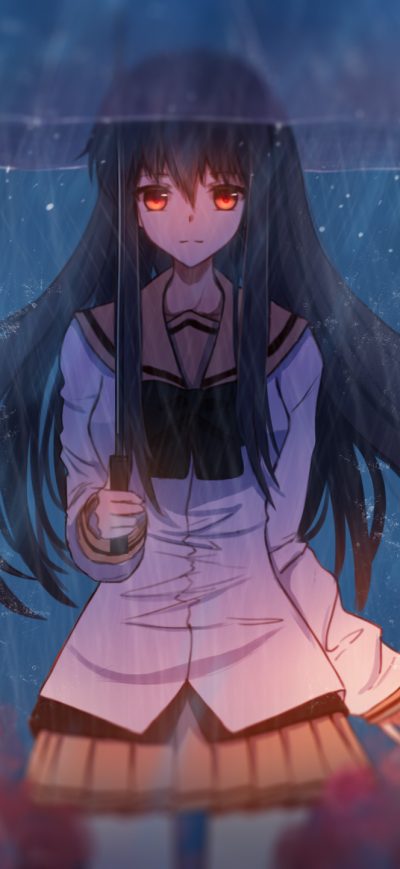 Fond d'écran Anime Girl With Umbrella Art sur iPhone