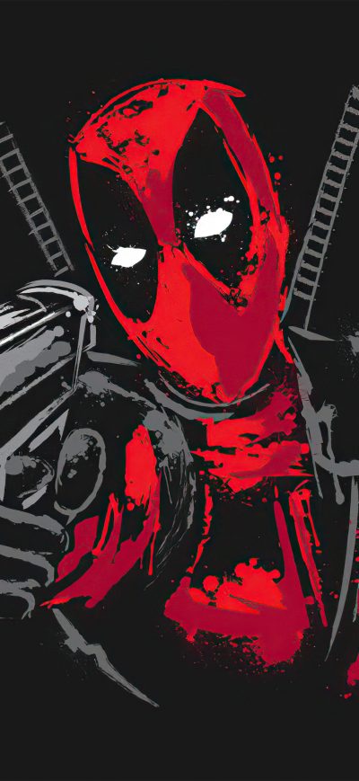 Fond d'écran iPhone Deadpool Minimalism 5k