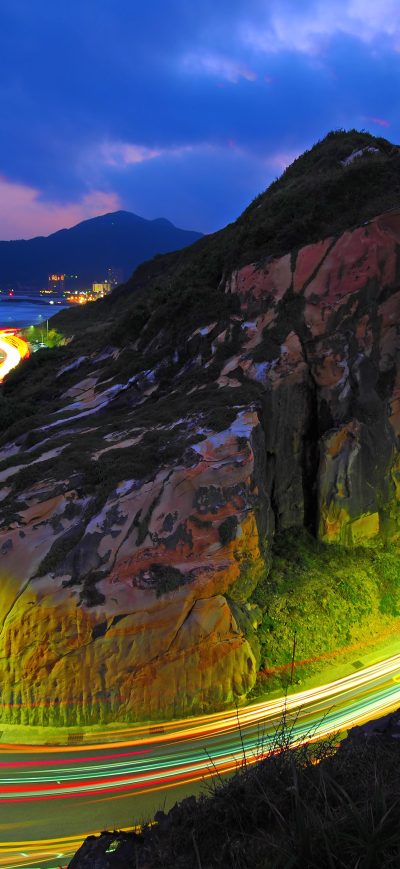 Fond d'écran iPhone Long Exposure Lights Road 4k