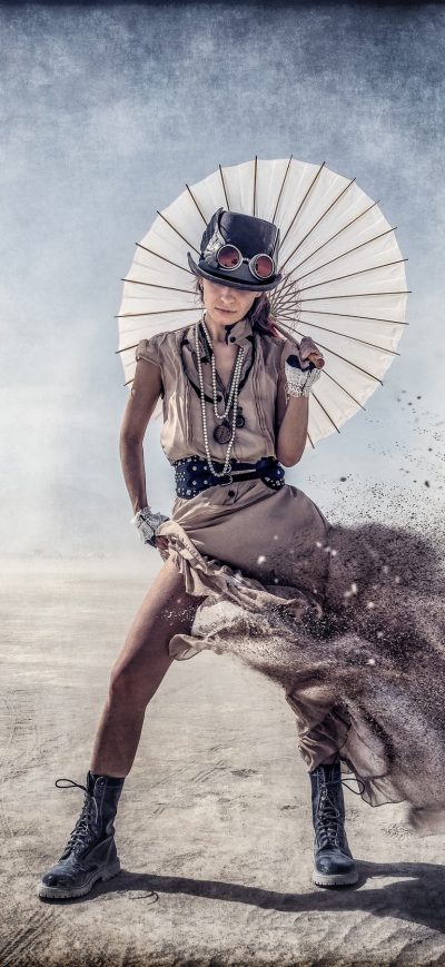 Fond d'écran iPhone Steampunk Umbrella Woman