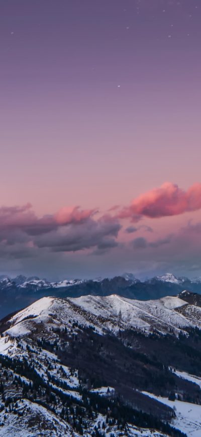 Fond d'écran iPhone Mountains Starry Sky Night Snow Dolomites Italy 4k