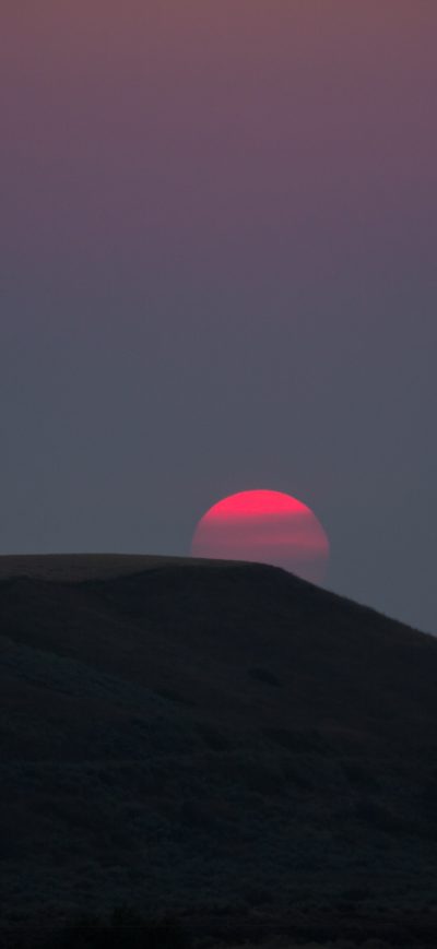 Fond d'écran iPhone Red Sun Landscape Sunset Dark 5k
