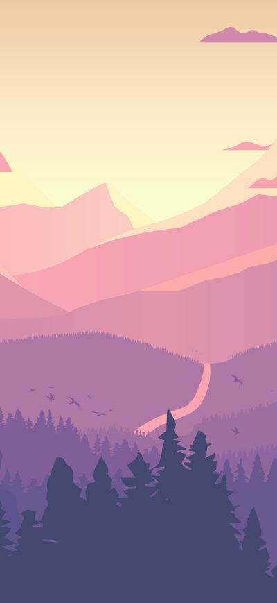 Fond d'écran iPhone Hiking Mountainscape And Waterfall Minimal 8k