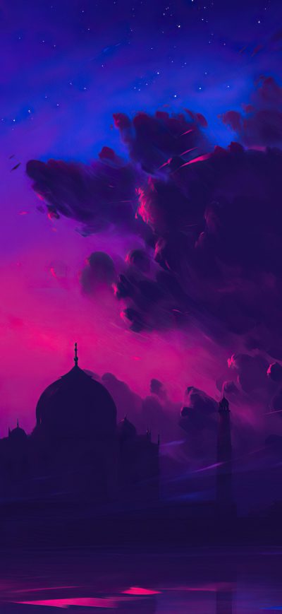 Fond d'écran iPhone Taj Mahal Minimal Art 4k