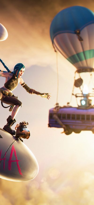 Fond d'écran iPhone Jinx Fortnite 5k