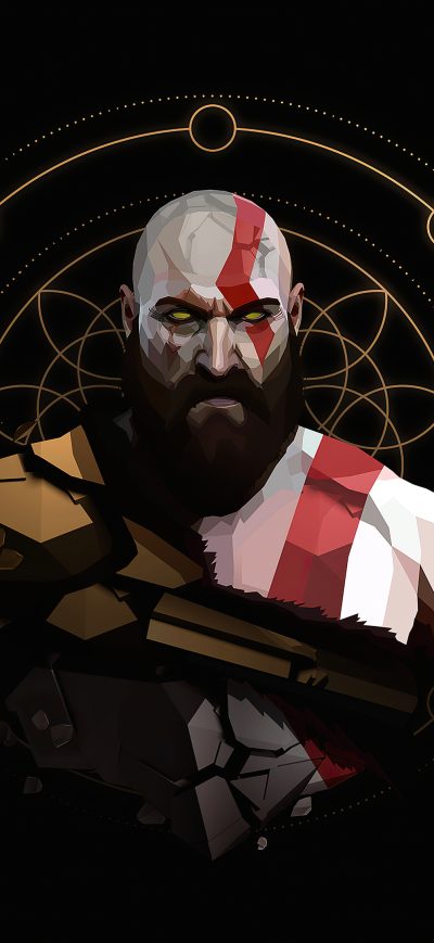 Fond d'écran iPhone Kratos Minimal Artwork 4k