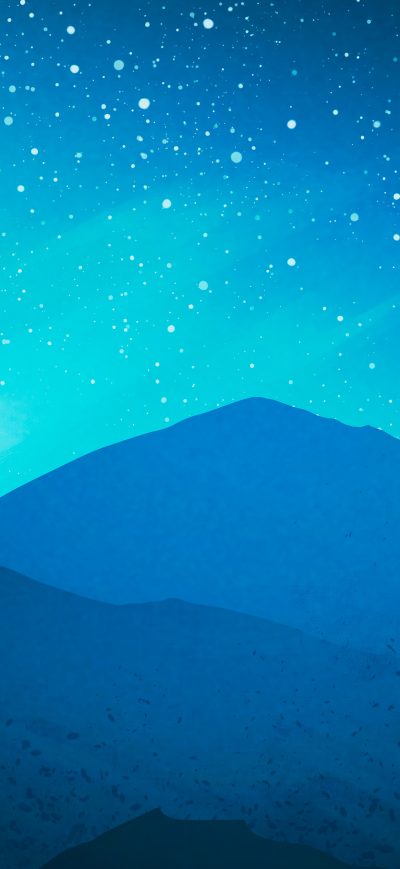 Fond d'écran iPhone Blue Night Sky Mountains 5k