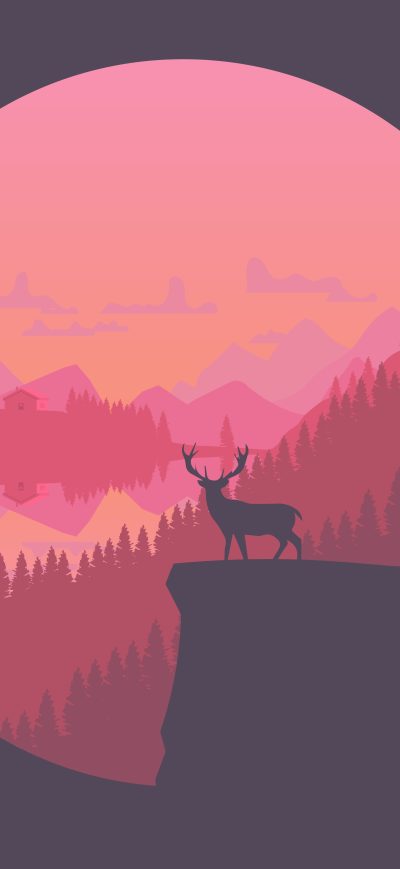 Fond d'écran iPhone Deer On Cliff Minimal 8k