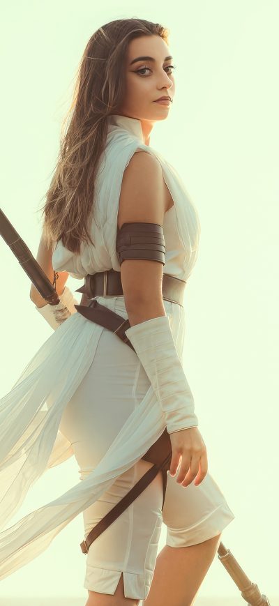 Fond d'écran iPhone Rey Star Wars Cosplay Girl 4k