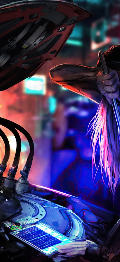 Fond d'écran iPhone Scifi Mechanic Girl 4k